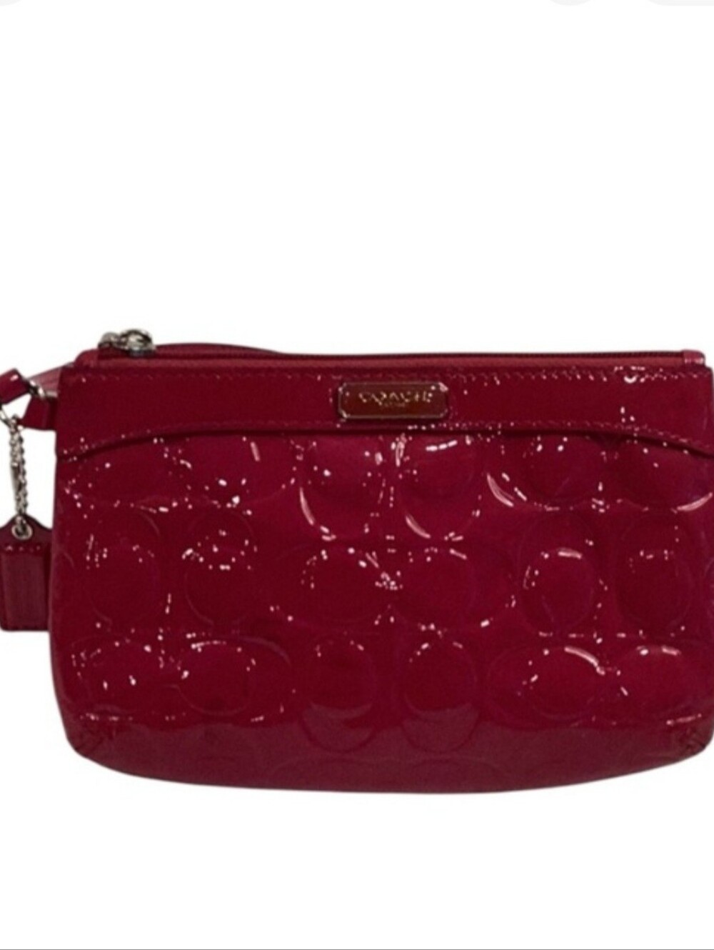 🍄 Coach Embossed Signature Small Clutch in Deep Pink